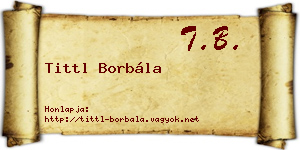Tittl Borbála névjegykártya
